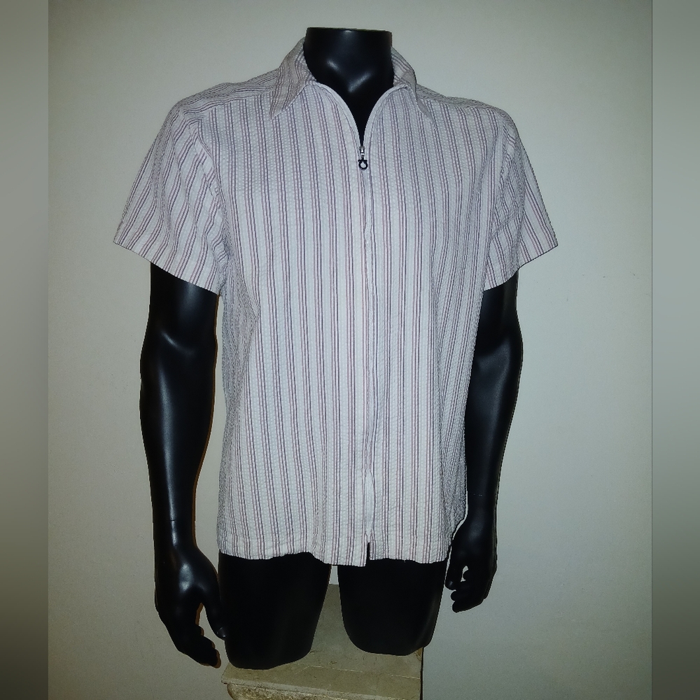 SALVATOR FERRAGAMO  CLASSIC VINTAGE SEERSUCKER SHIRT